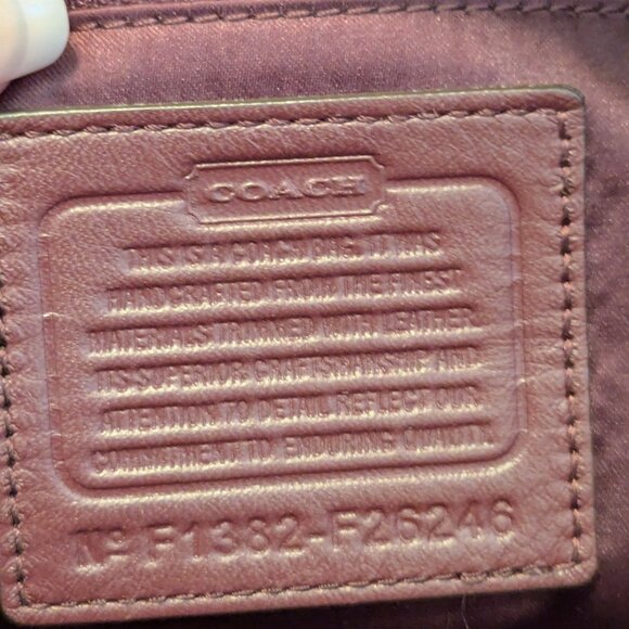 COACH CAMPBELL SIGNATURE METALLIC BORDEAUX  SATCHEL F26246 - Picture 10 of 13